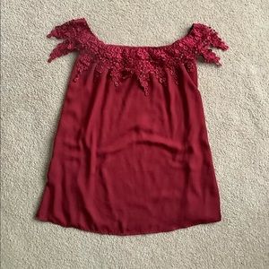 TOBI off the shoulder red dress